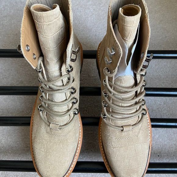 MARC FISHER Women Izzie 2 Leather Combat Hiking Boots - NEW NWOB - Picture 2 of 8